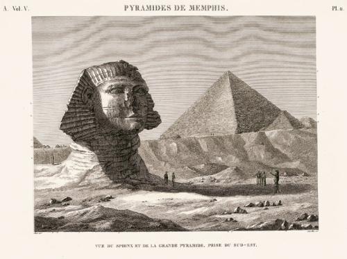 >Le grand Sphinx de Gizeh dans la Description de l'Egypte