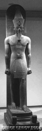 Statue d�Am�nophis III sur un tra�neau