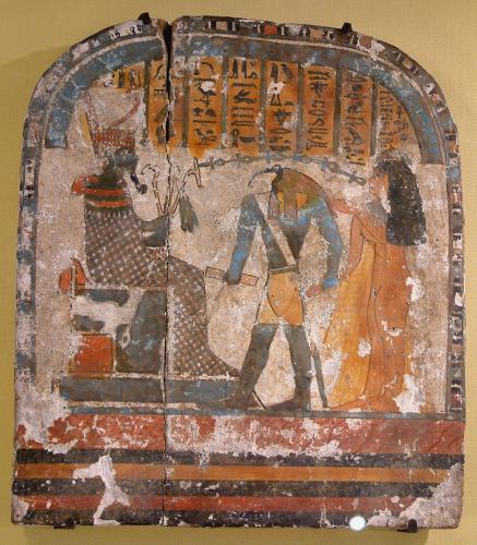 Stèle avec Osiris, Thot et ...