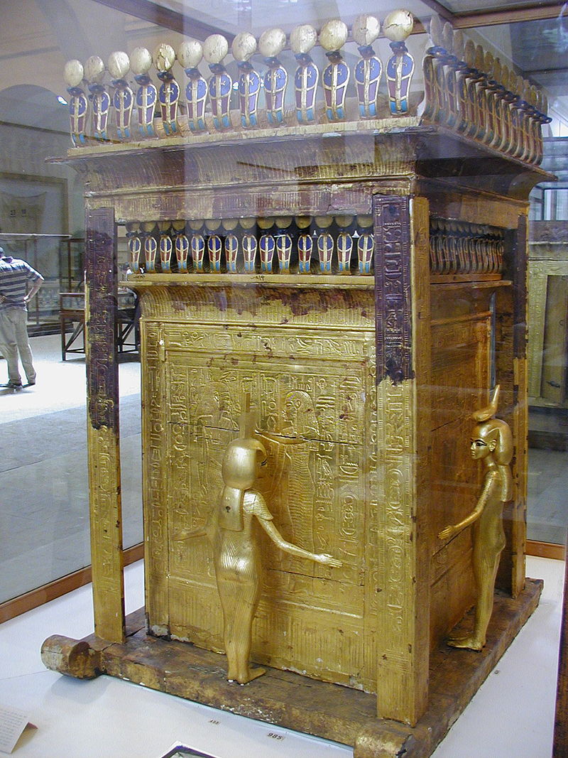 Coffre à vases canopes (musée égyptien du Caire)