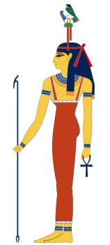 Hathor représentée avec les attributs d'Imentet